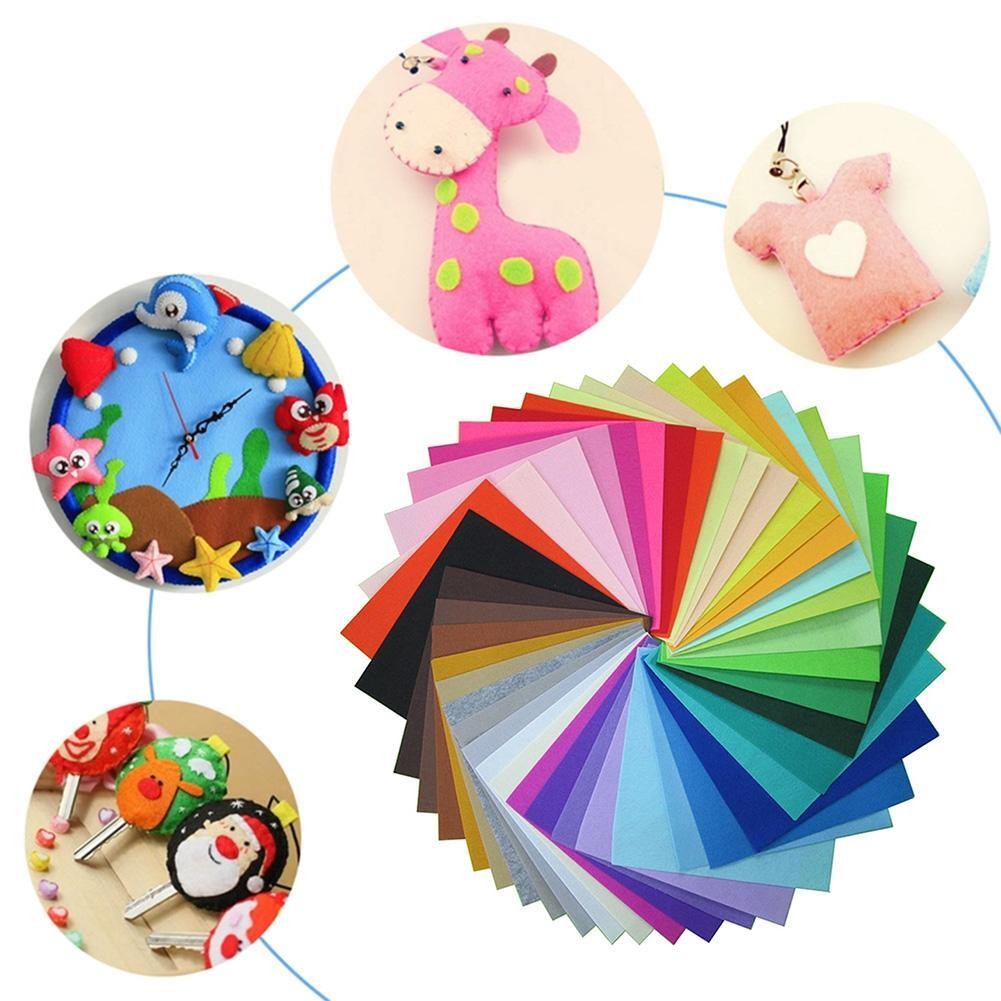 40 ชิ้นไม่ทอรู้สึกผ้าโพลีเอสเตอร์ Felt Bundle เย็บ Pop Handmade Craft หนา Felt ผ้า Diy patch หลากสี