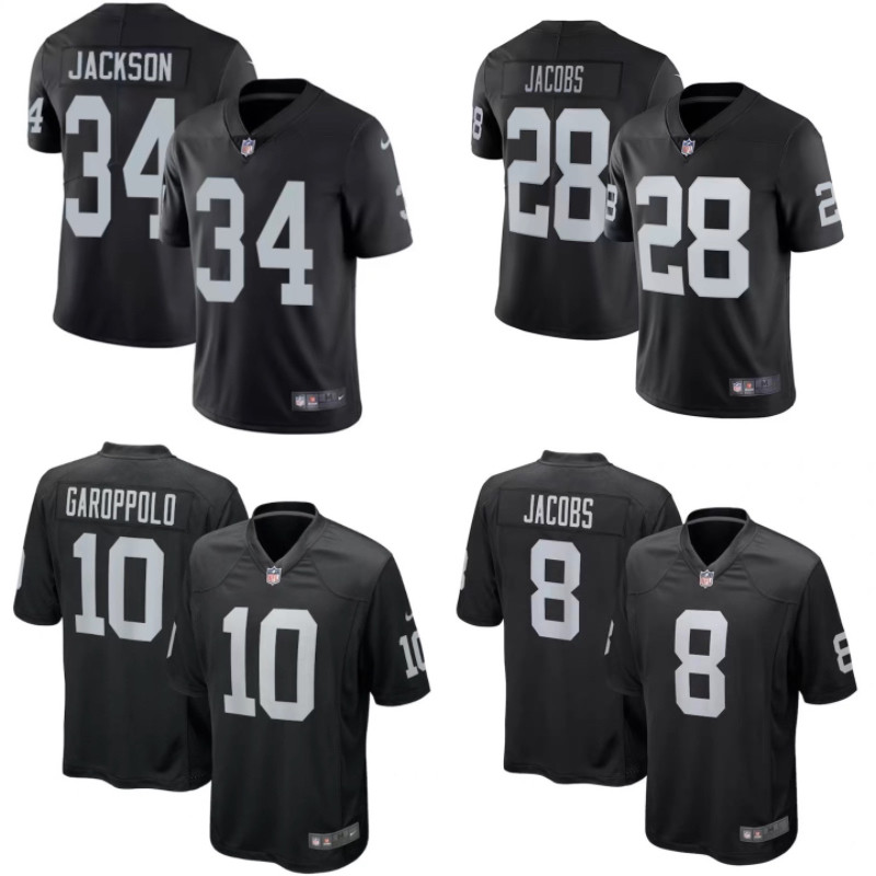 เสื้อ Raiders Las Vegas Raiders 34#Jacon เสื้อยืดเจอร์ซีย์รักบี้
