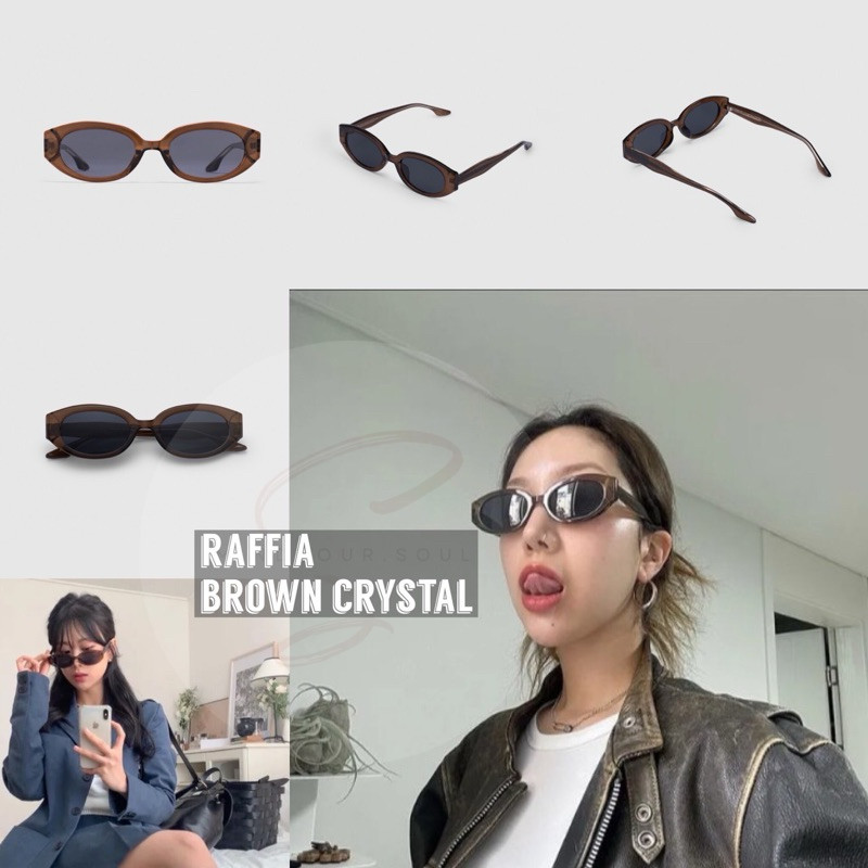 [พร้อมส่ง] แว่น BLUE ELEPHANT รุ่น Deps Khaki // Raffia Brown Crystal