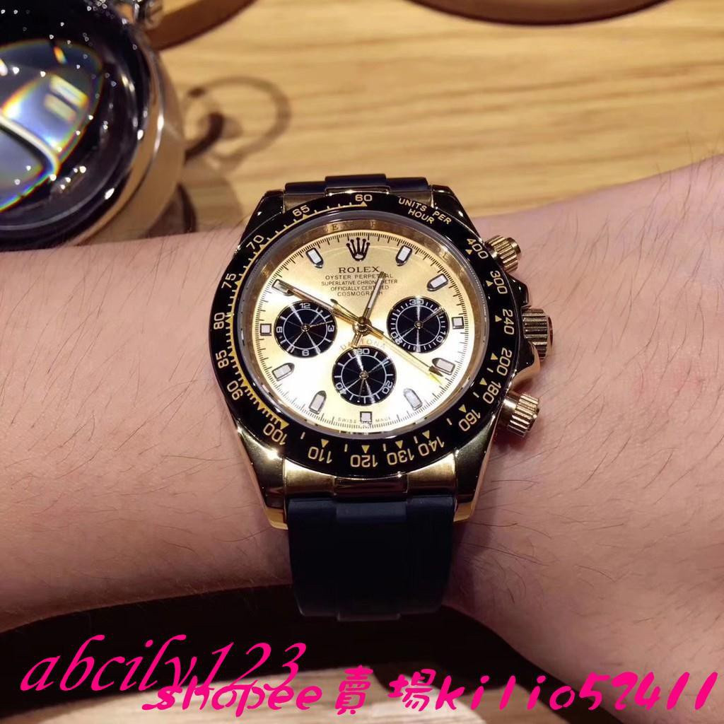 นาฬิกา Rolex Daytona สีเหลืองทอง 18k ชายอัตโนมัติ 116518 นาฬิกาผู้ชายนาฬิกาแฟชั่น gty