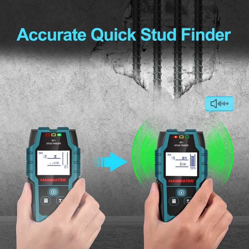 Cxs4p 🍀 Sf1 Stud Wood Studs Detecion Detection Of Live Cable Metal Depth Measurement Finder Wa