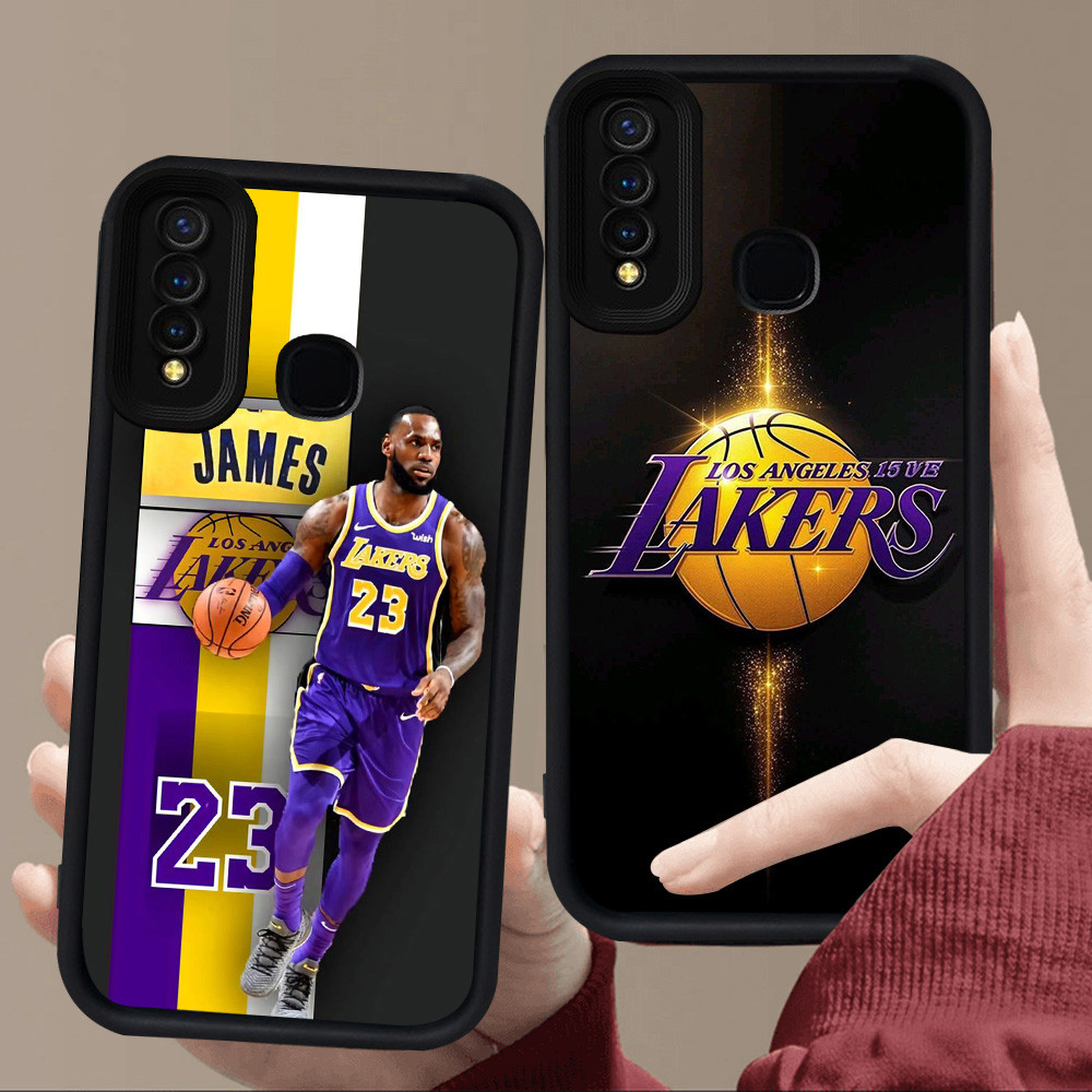E68 NBA Lakers สําหรับซิลิโคนสีดํา VIVO Y91C Y17 Y91 Y50 V9 Y95 Y30 Z1 Pro Y19 Y12 Y15 Y30i Y93