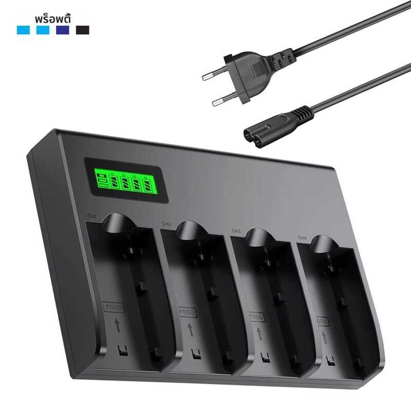 ❤ 4-Channel Battery Charger พร้อมจอแสดงผล LCD สําหรับ Sony Np-F970, Np-F960, Np-F770, Np-F750,
