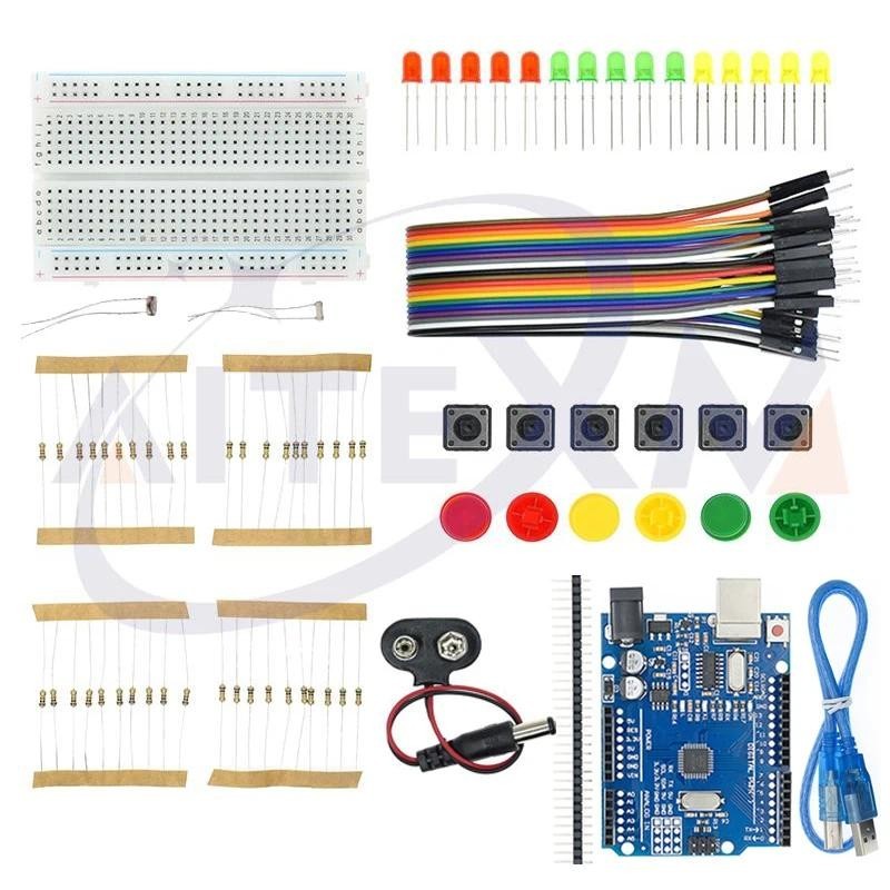ชุดเริ่มต้นสําหรับ UNO R3 Mini Breadboard LED จัมเปอร์ปุ่มลวดสําหรับ Arduino สําหรับ UNO DIY ชุดโรงเรียนการศึกษา Lab พร้อม Board