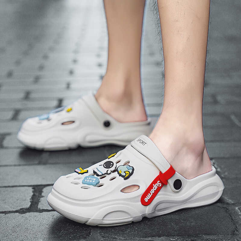 ❤ VMAL Men And Summer Vacation Slippers Non-Slip EVA Jelly Soft Bottom Shoes Classic Nursing C