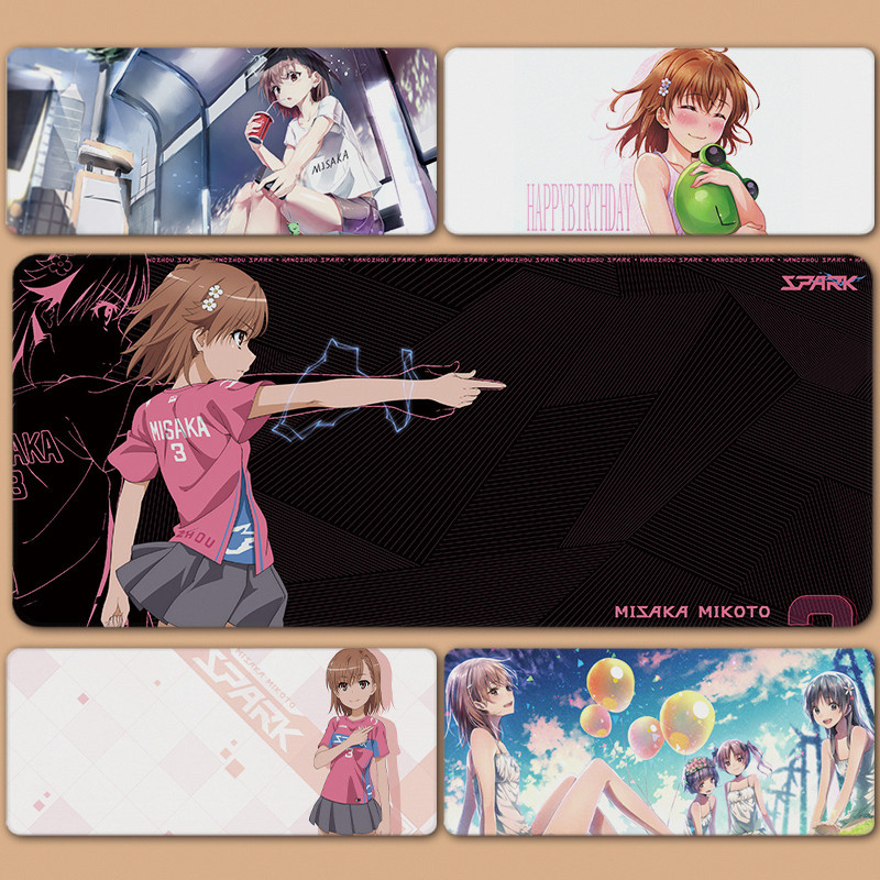 A Certain Scientific Railgun Toaru Kagaku no Rerugan Misaka Mikoto XXL แผ่นรองเมาส์อะนิเมะขนาดใหญ่ลื่นแป้นพิมพ์โต๊ะแผ่นรองเม้าส์ Mousepad
