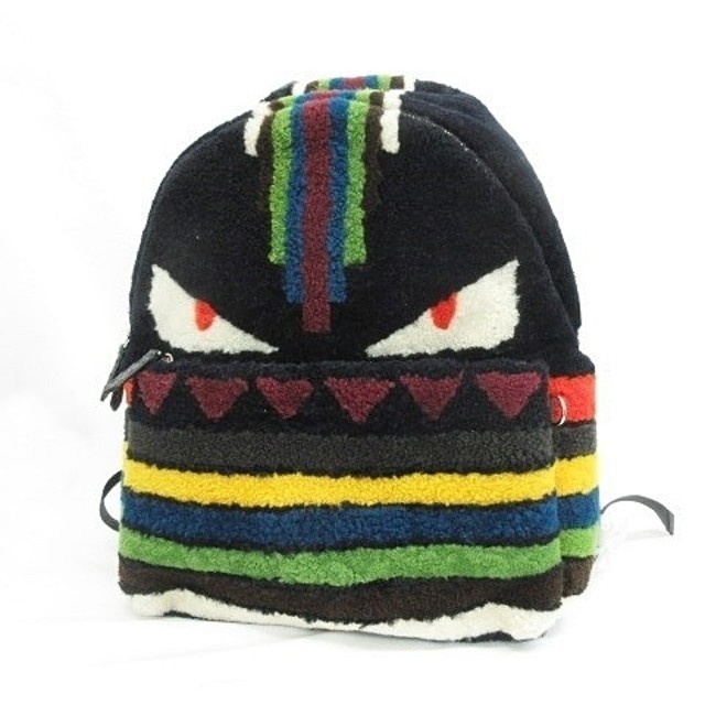 Fendi Rucksack Mouton Leather Monster Black  AA  Direct from Japan Secondhand