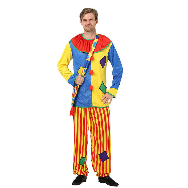 Adult Carnival Clown Costume Men Cosplay Costumes Funny Circus Naughty Harlequin Male Female Unifor 