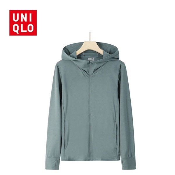 พร้อมสต็อก M-4XL UNIQLO เสื้อคลุมกันแดด เสื้อแจ็คเก็ตสตรีมีฮู้ดกันลมและกันแดด เสื้อกีฬาระบายอากาศ U