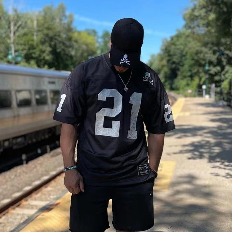 Mastermind Dark Skull Alphabet Stick Cloth Embroidery Co-branded Mesh Short Sleeve T-shirt