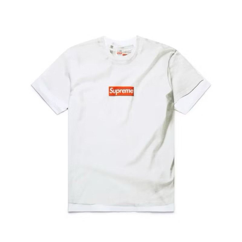 ♞เสื้อยืด SUPREME x MM6 Maison Margiela Box Logo Tee White SS24  ของแท้ 100% (Preorder) WFD