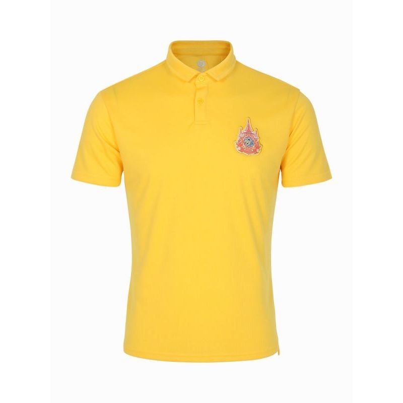 เสื้อโปโลแขนสั้นสีเหลืองอาร์มปัก Warrix Pique X Edge Polo Shirt - ประดับตราสัญลักษณ์