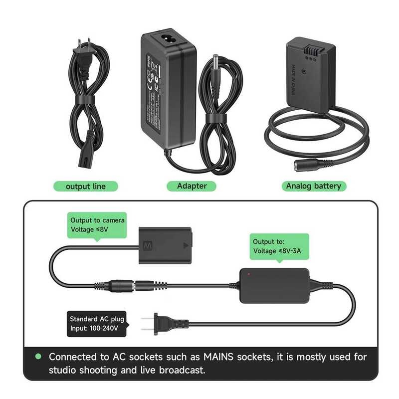 ▥ PALO Np-Fw50 Dummy ชุดแบตเตอรี่ NP Fw50 อะแดปเตอร์ไฟ AC สําหรับ Sony Alpha A5100 A6000 A6100