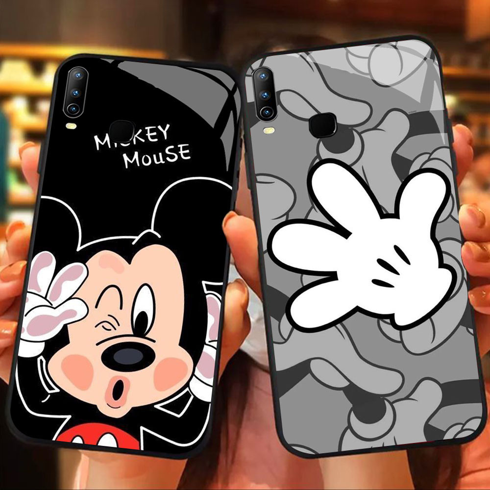 MK-27 Mickey Mouse Liquid HD Glass Casing สําหรับ VIVO Y17 Y95 Y15 Y85 Y12 Y11 V9 Y89 Y91C Y93 X23 Y