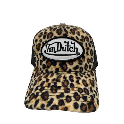 Von Dutch หมวกกํามะหยี่ลายเสือดาว
