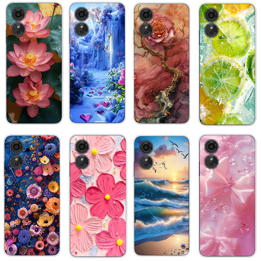 เคสสําหรับ oppo A17 A17K Soft Case TPU พิมพ์ฝาครอบโทรศัพท์