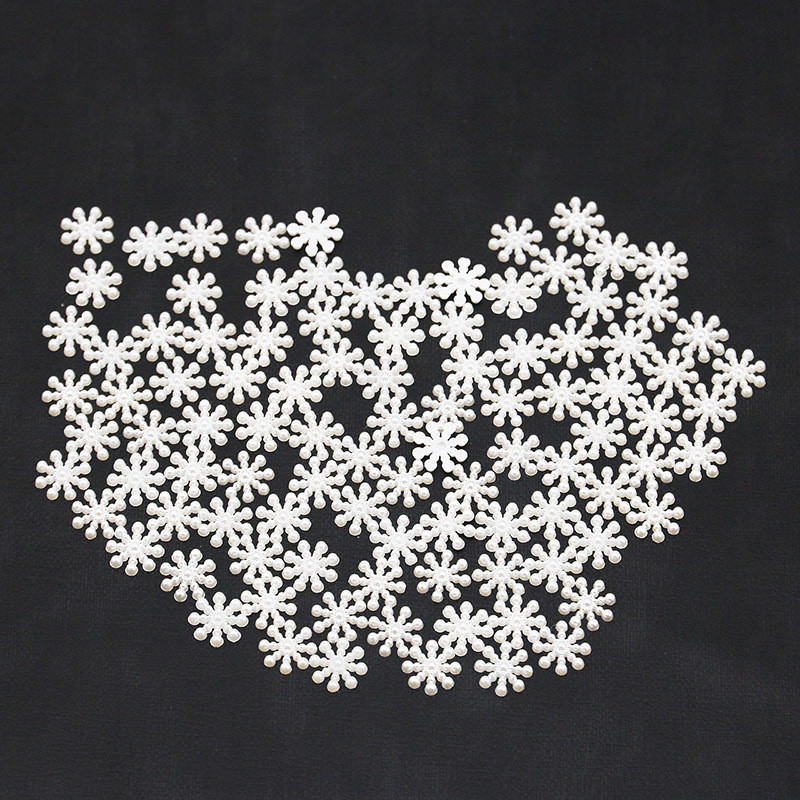 (100ชิ้น/แพ็ค) 15มิลลิเมตรมุกสีขาวเรซิ่นเกล็ดหิมะจําลองเกล็ดหิมะพลาสติกตกแต่งต้นคริสต์มาสแขวน ทําเอง ปีใหม่พรรค