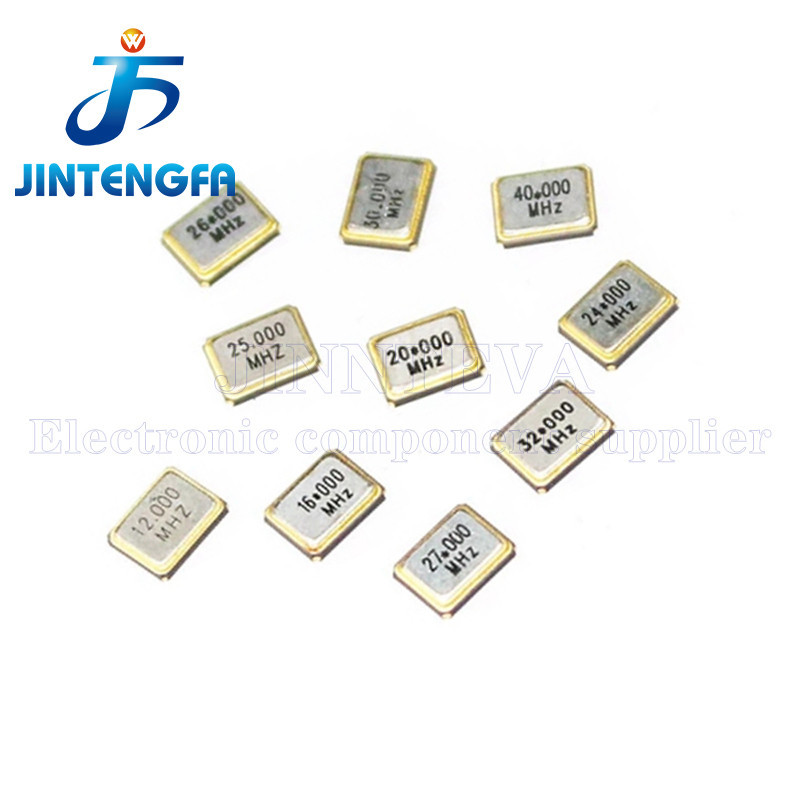 10PCS 3225 SMD 4Pin Passive คริสตัล Oscilator 8M 10M 11.0592M 12M 13.56M 16M 20M 22.1184M 24M 25M 26M 27M 30M 32M 40M 48M