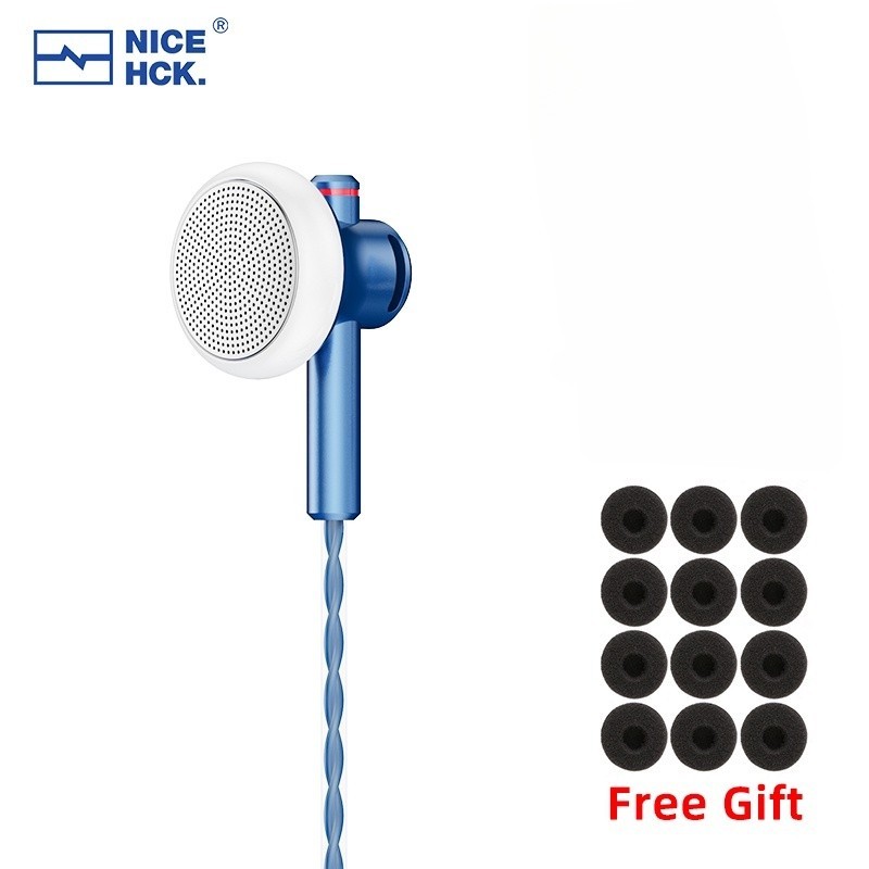 Nicehck EB2S PRO HIFI ชุดหูฟังไมโครโฟน แบบมีสาย 15.4 มม. ไดนามิก เสียงเบส พร้อมสายผสม OCC ชุบเงิน I