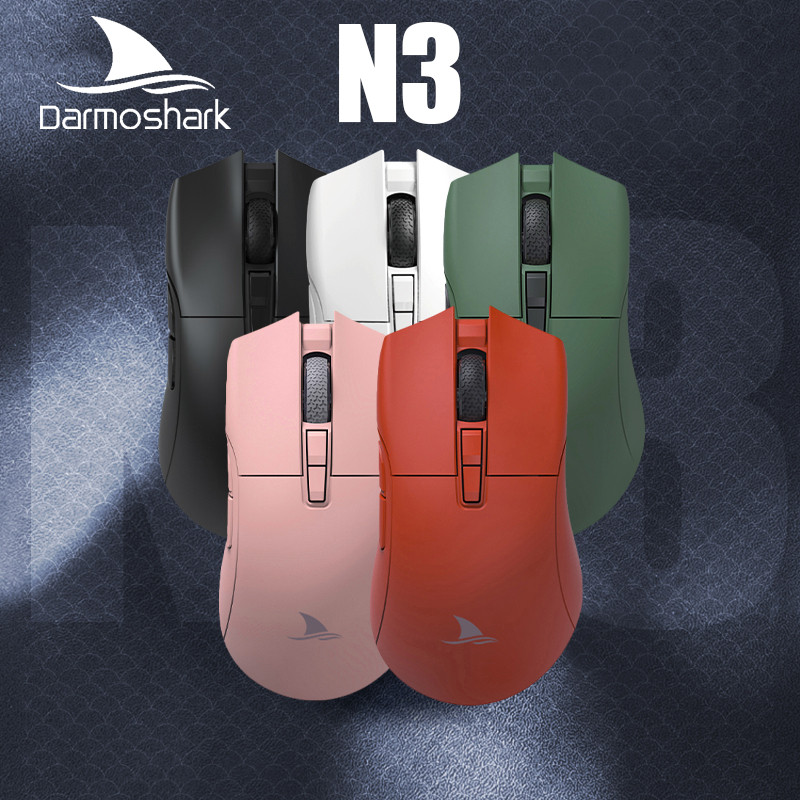 [8K Hz] Darmoshark N3 เมาส์เกมมิ่งไร้สาย 3 โหมด 2.4G USB-C บลูทูธ สูงสุด 26000DPI PAW3395 ออปติคอลเ