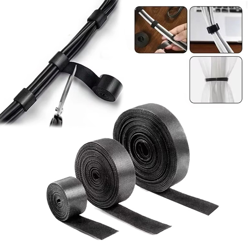 5m Hook และ Loop Fastener Cable Organizer Cable Ties Wire Winder Keeper สาย USB การจัดการ Protector หูฟังเมาส์สายไฟ Ties