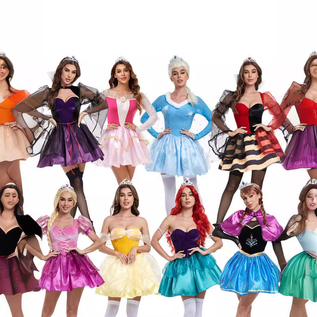 คอสเพลย์ฮาโลวีน Belle Ariel Elsa Anna Le Pei Sleeping Beauty Poison Queen performance เครื่องแต่งกาย
