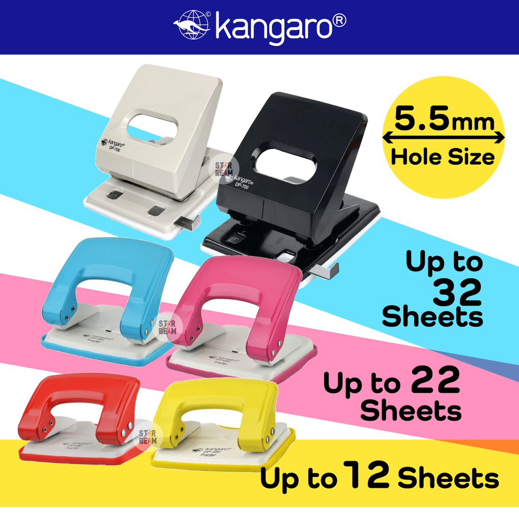 2 Hole Puncher Kangaro Inspiro DP-480 DP-600 DP-700/Penebuk Lubang/Two Hole Puncher School Office Ho