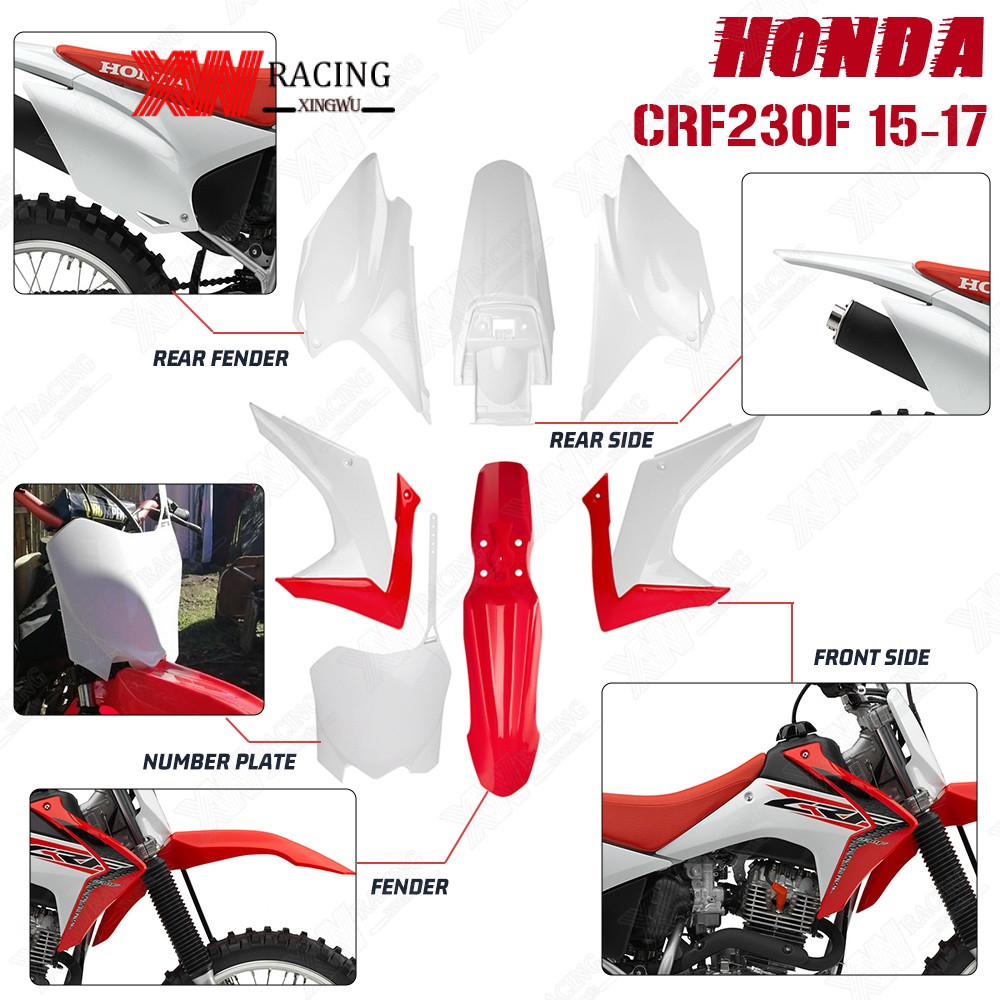 XW RACING CRF230 แฟริ่งวิบาก บังโคลน บังโคลนหน้า บังโคลนหลัง ป้ายทะเบียนรถ แผงด้านหลัง แผงด้านข้าง สําหรับ Honda XR200 XR150 CRF230F 15-17