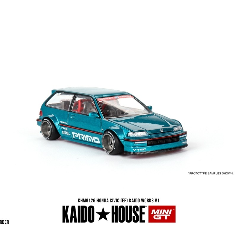 Kaido House+MINIGT 1:64 Honda Civic EF Kaido โมเดลรถอัลลอย