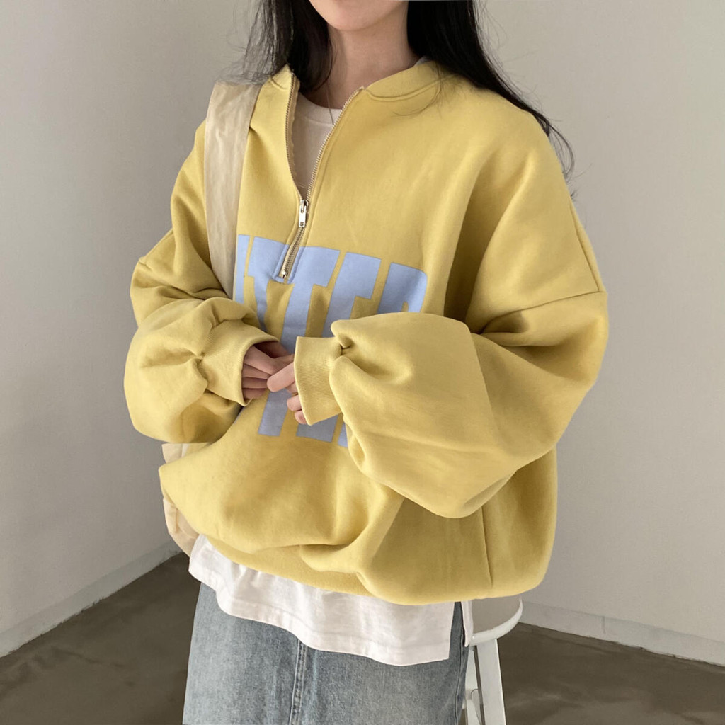 ส่งไวจากไทย SELLDA M-2XL เสื้อสเวตเตอร์ ลายพิมพ์ แขนยาว เกาหลี โอเวอร์ไซส์ ผู้หญิง สเวตเตอร์ ไม่เป็นทางการ โค้ท