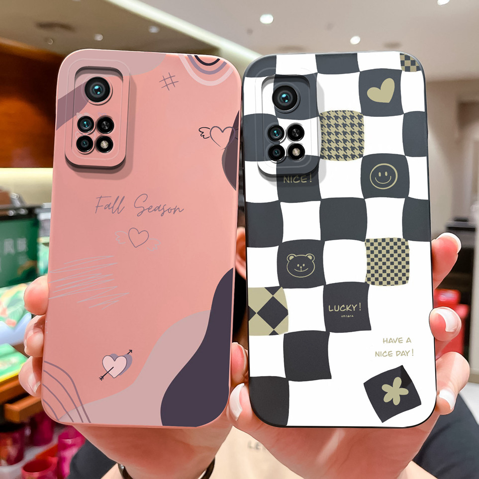 เคสโทรศัพท์สําหรับxiaomi MI 10T 10T Pro 10T Lite 5Gสีดําสีขาวตรวจสอบซิลิโคนนุ่มทนทานปกหลังสําหรับMI 10TLiteปลอก 10TPro CapaสําหรับMi10T Shell