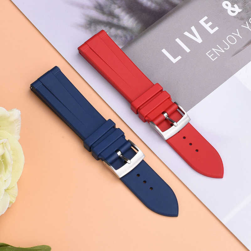 FKM New Rubber Watchband Universal Strap Watch 22Mm 22Mm Quick Release Pin Watch Strap Waterproof S