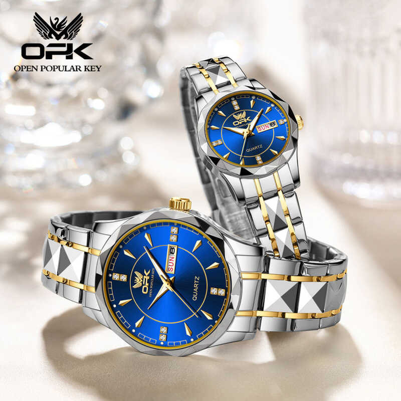 Watch OPK For Couple Original Waterproof Calendar Luminous Multifunctional Couple Fashion Watch Sta