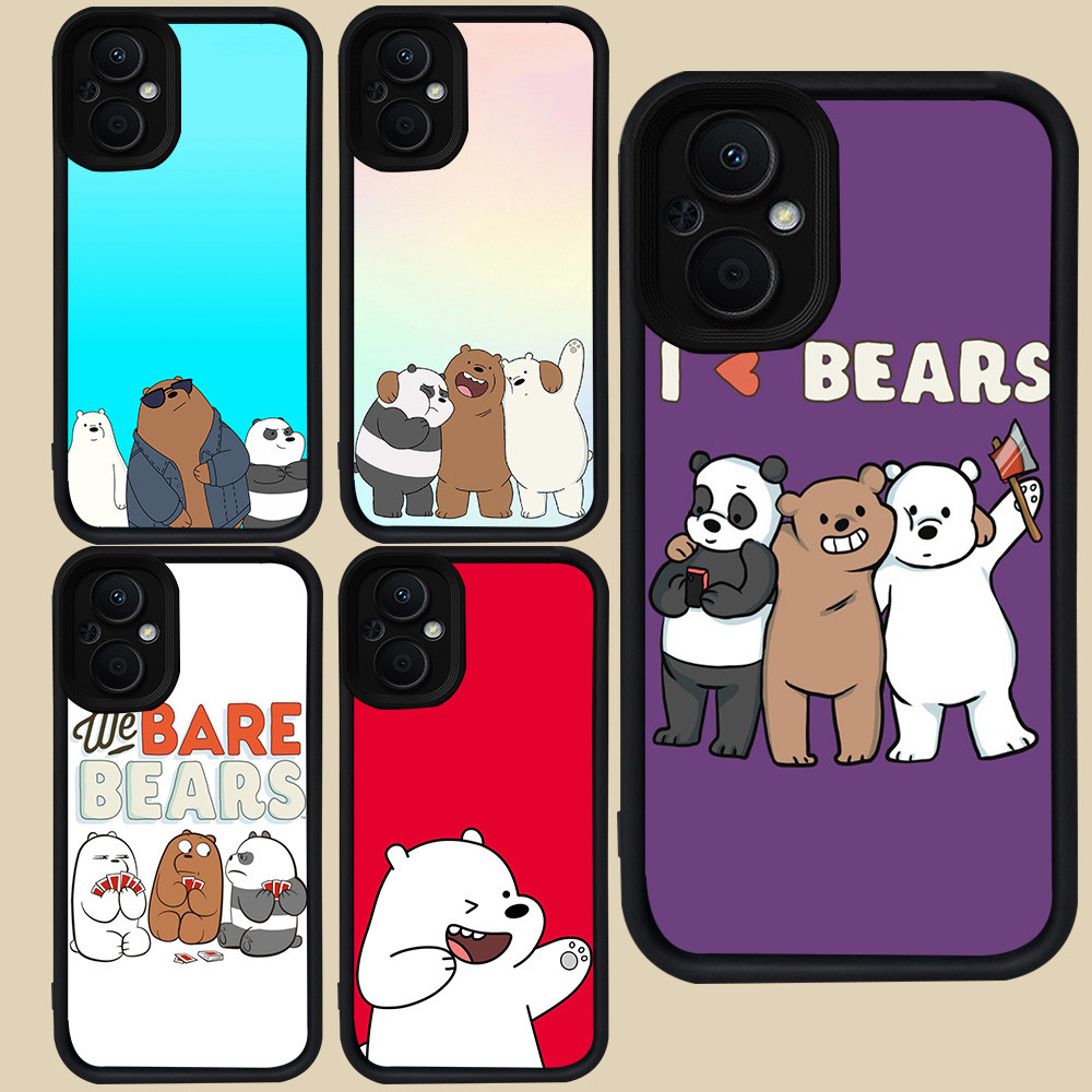 ปลอกสีดําสําหรับ OPPO Reno 7 8 7Z Find X5 Lite 8Z 5G R107 We-Bare-Bears