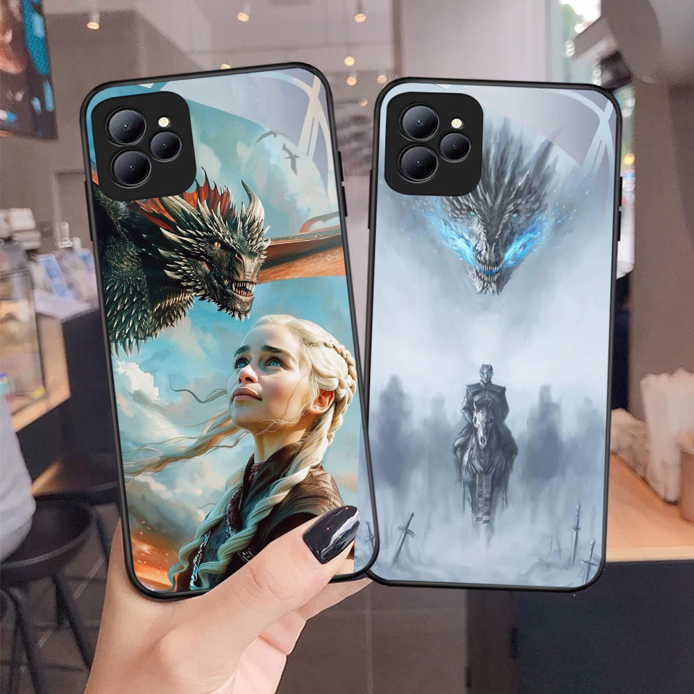 NC-32 Game of Thrones Hard Glass Casing สําหรับ Infinix Smart 6 7 8 Hot 9 10 11 Play 30i 40 40i Pro