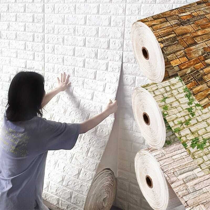 3D สติกเกอร์ติดผนัง Brick Foam Board,การออกแบบกันน้ำและกันค