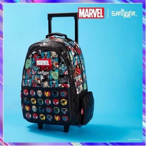 ใหม่ Smiggle Marvel กระเป๋าเป้สะพายหลัง พร้อมล้อเลื่อน 2024