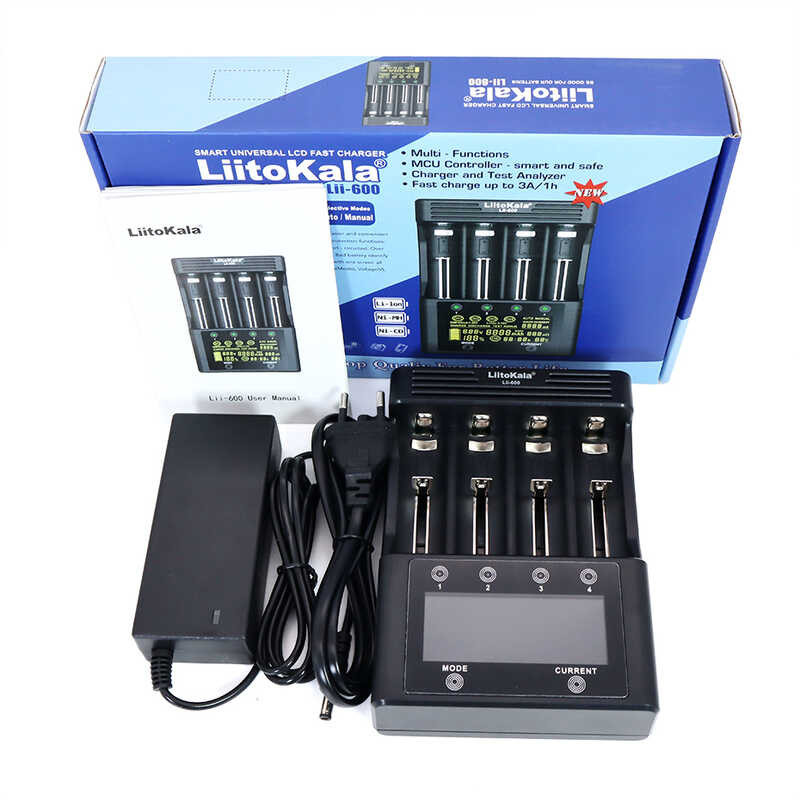 Liitokala Lii-S12 Lii-600ที่ชาร์จแบตเตอรี่1.2V 3.7V 14500 18350 18500 21700 25500