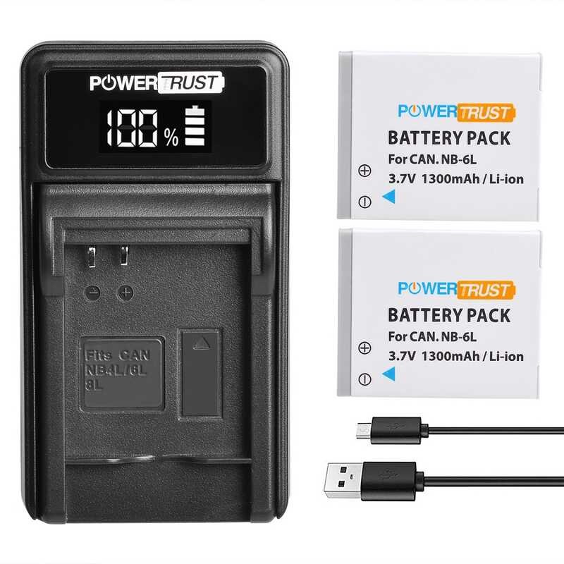 NB-6LH d /NB-6L Battery and Smart Fast Charger for Canon Powershot S120 SX510 HS SX280/SX500 is S