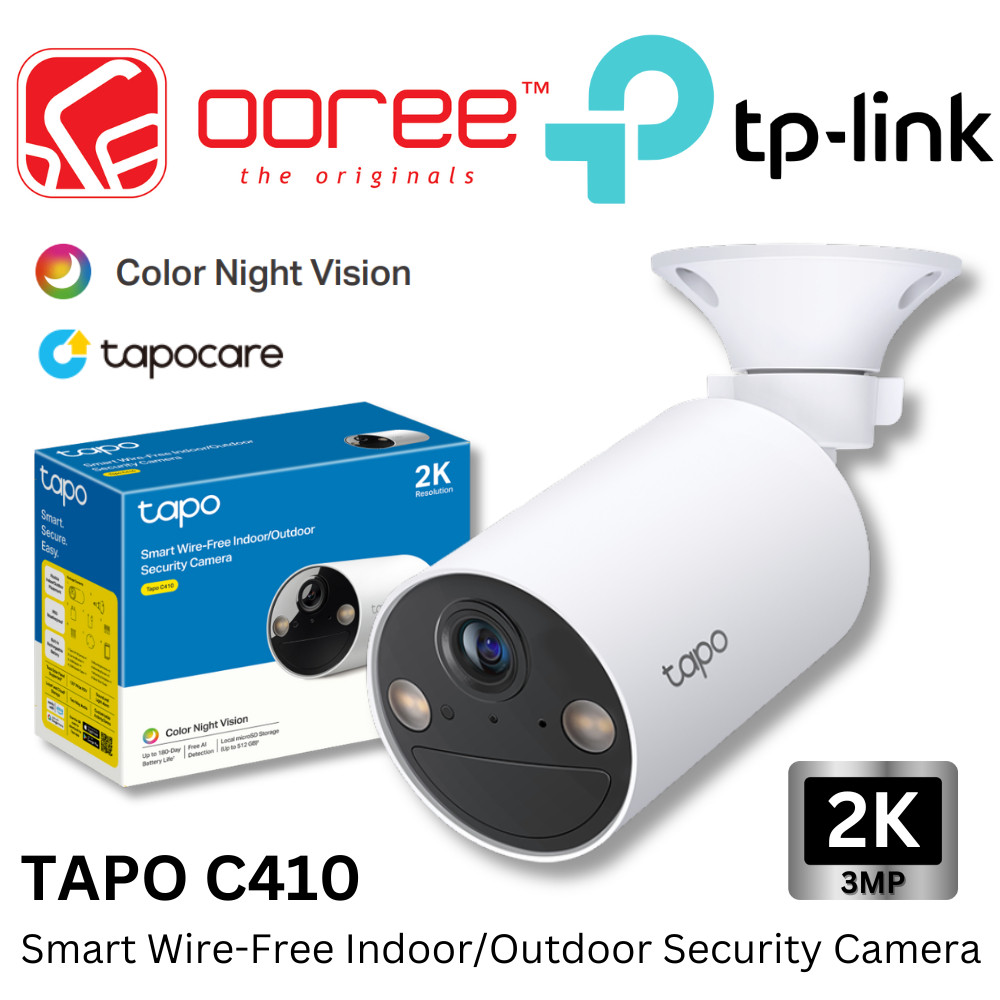 Tp-link TAPO C410 / TAPO C410 KIT (SOLAR-POWERED) SMART WIRE-FREE 2K 3MP SECURITY CAMERA WITH COLOR