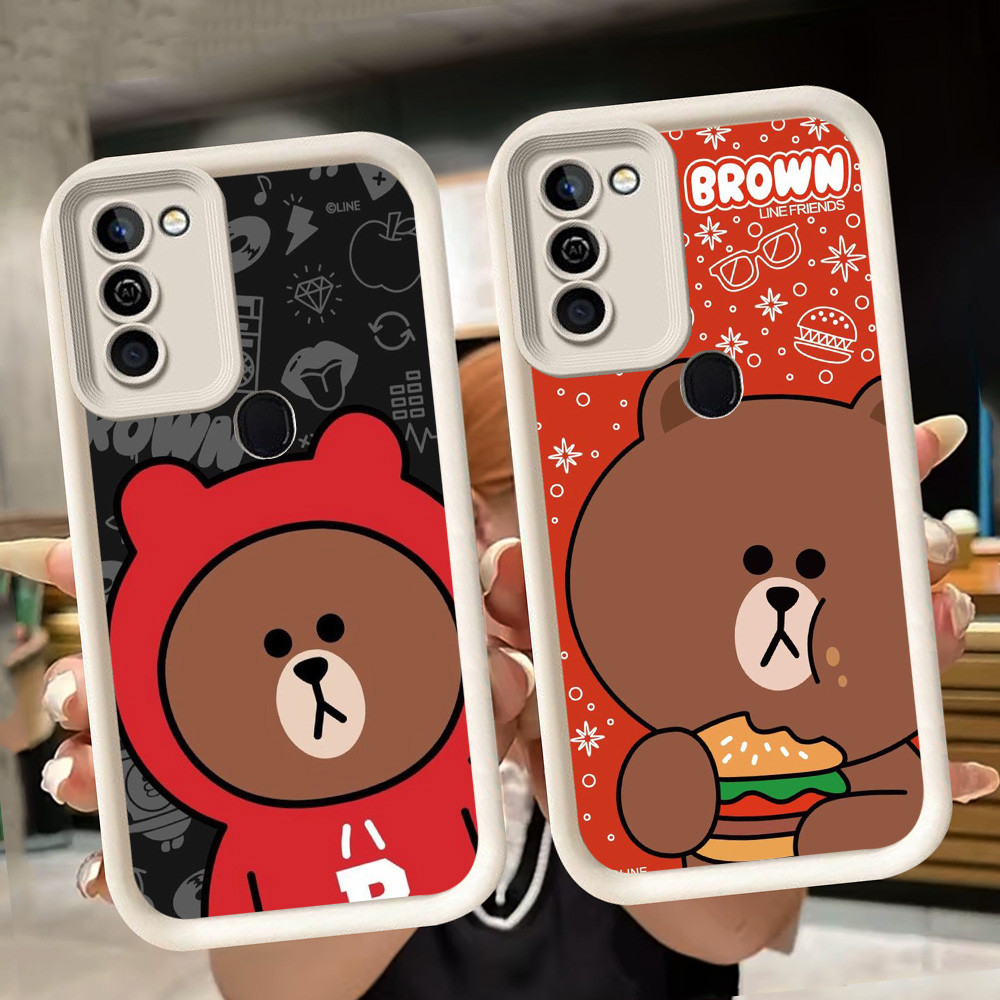 ปลอกอ่อนสําหรับ Infinix HOT Smart Ram3 5 11 10 12 Ram2 6 8 Play Plus White Q9 Brown Bears