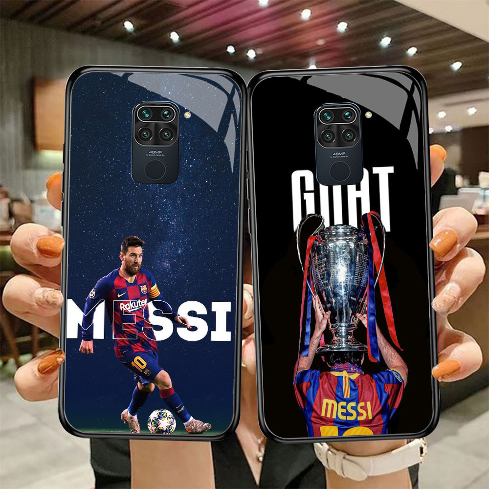 DF-87 Messi in Barcelona Club TPU HD Glass Casing สําหรับ Xiaomi Redmi Note9 9S Poco M2 X3 NFC Pro