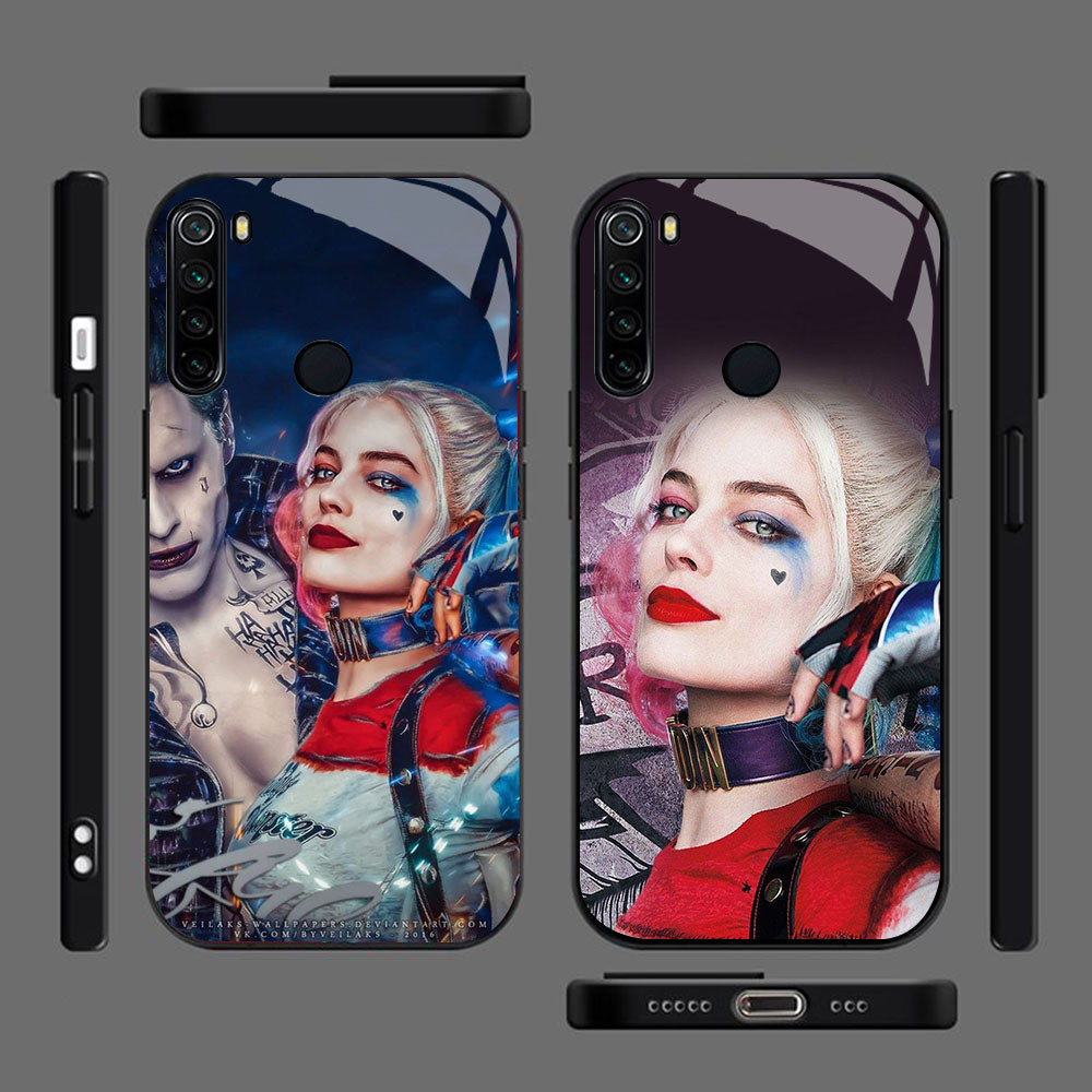 MK-68 Harley Quinn & Joker Liquid HD Glass Casing สําหรับ Xiaomi Redmi 8 8A 9 หมายเหตุ 8 10 Pro Lite