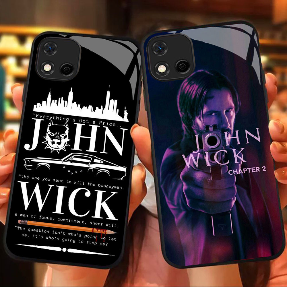 MK-105 World of John Wick Liquid HD Glass Casing สําหรับ Realme C20 C20A C11 OPPO A16E A16K A93 Reno