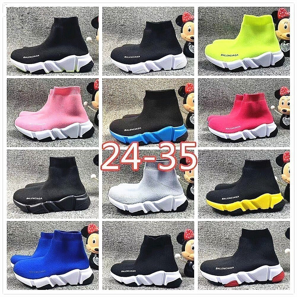 Balenciaga Balenciaga Balenciaga Family แฟชั่นถุงเท้ารองเท้า High-Top รองเท้าผู้ชายรองเท้าพ่อแม่และ