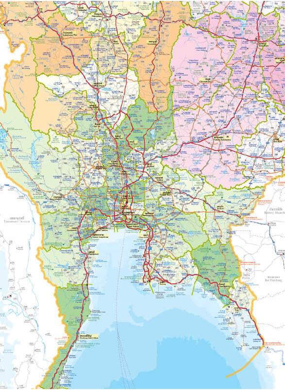 โปสเตอร์แผนที่ประเทศไทย Map Of Thailand