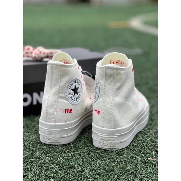 ♞Converse พื้นชมพู รองเท้าผ้าใบคอนเวิร์ส POP