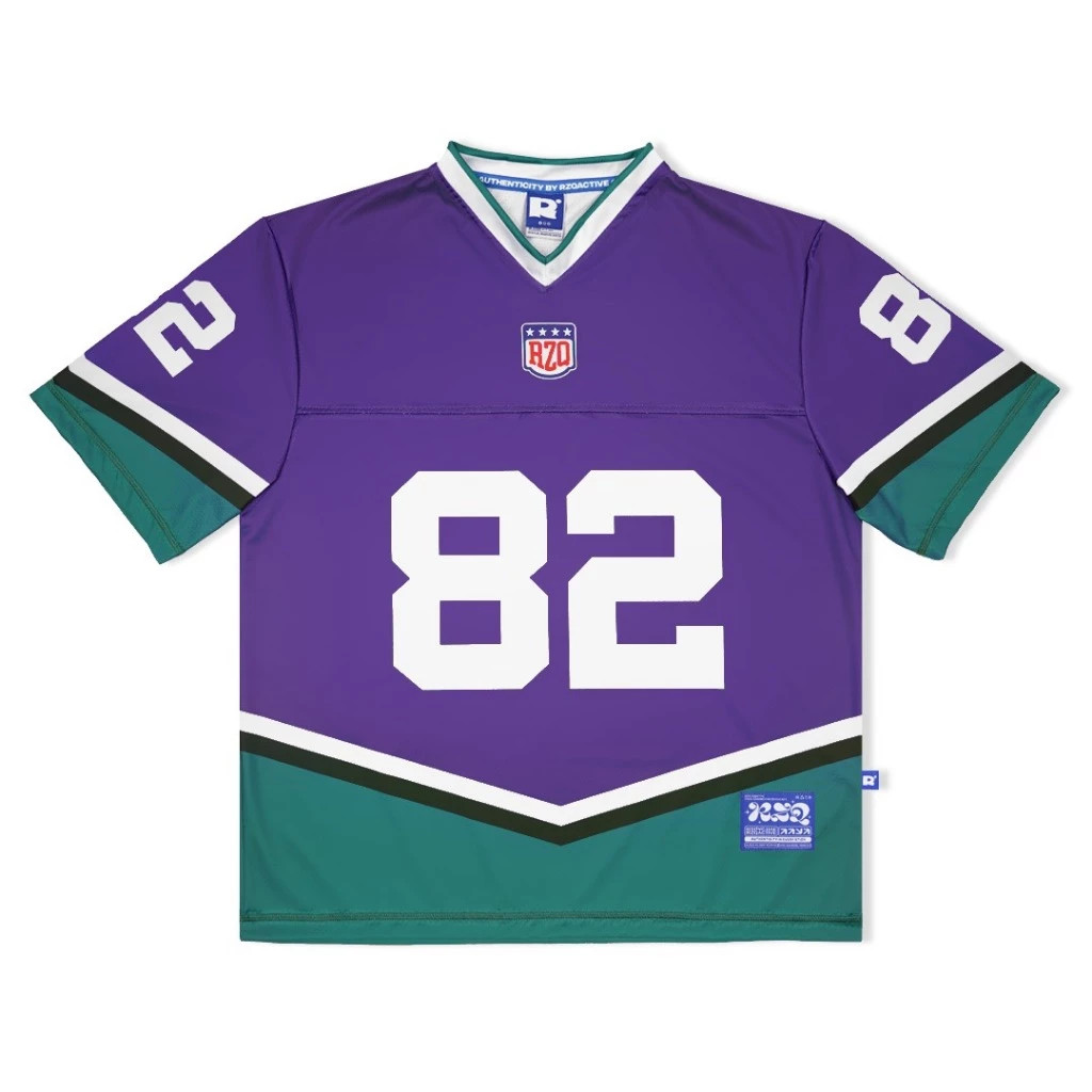 Rzq/series ตัวอักษร J/Streetwear/Jersey/Oversize/Boxy Fit/Retro/Vintage/Music/Rugby/y2k/Bloke Core/เ