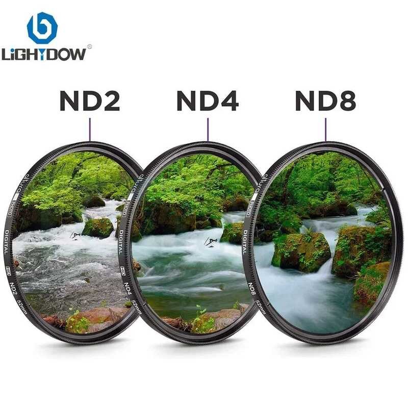 Lightdow ชุดฟิลเตอร์เลนส์ 3 in 1 ND2 ND4 ND8 ขนาด 49mm 52mm 55mm 58mm 62mm 67mm 72mm 77mm 82mm สำหรั
