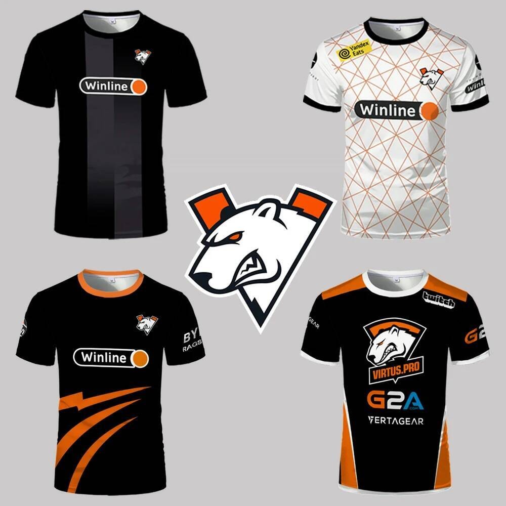Virtus.Pro Esports Club เสื้อกลุ่ม Jersey สำหรับเกม CS2, DOTA2, R6 และ Apex เสื้อยืดระบายอากาศสำหรับ
